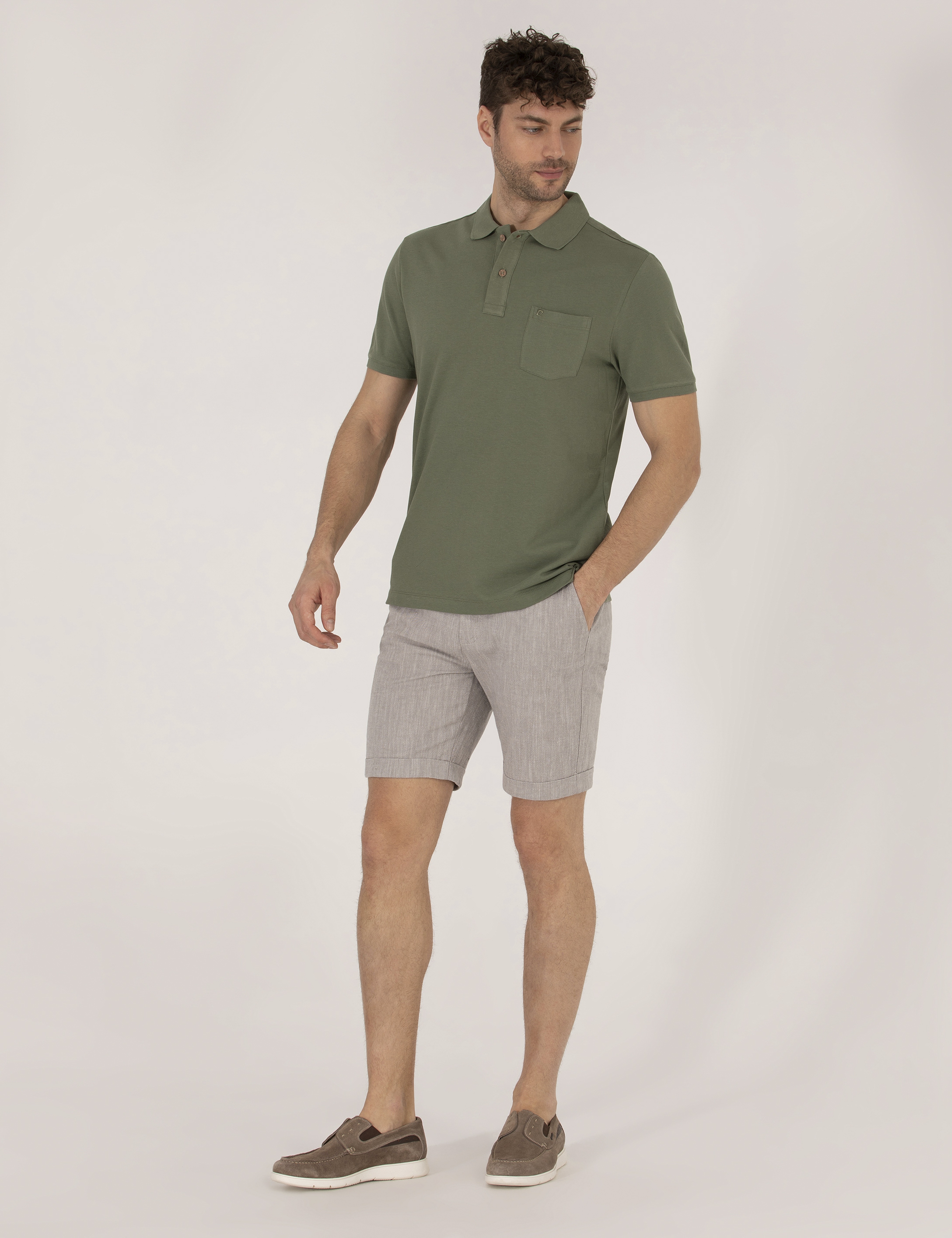 Haki Regular Fit Polo Yaka Basic Tişört - Image 4