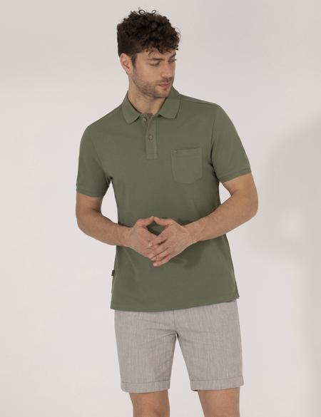 Haki Regular Fit Polo Yaka Basic Tişört - 50262659109