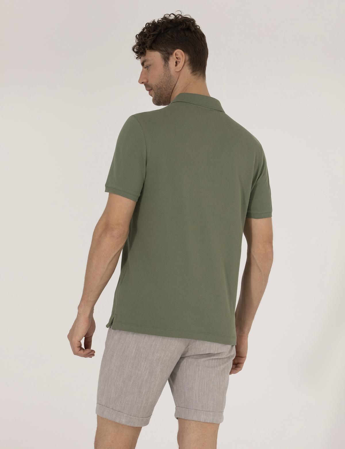 Haki Regular Fit Polo Yaka Basic Tişört - 50262659109