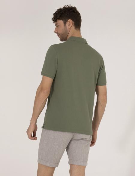 Haki Regular Fit Polo Yaka Basic Tişört - 50262659109