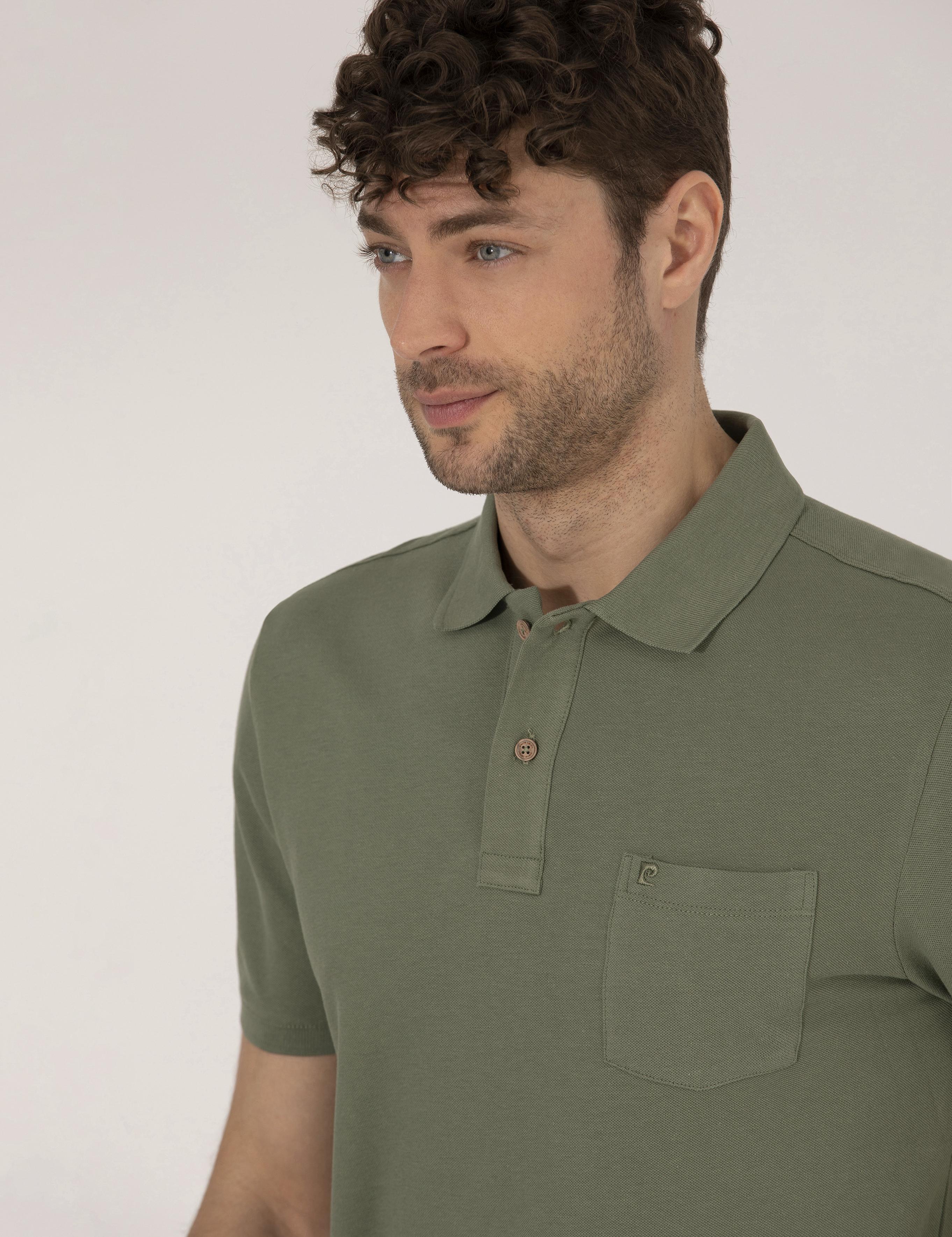 Haki Regular Fit Polo Yaka Basic Tişört