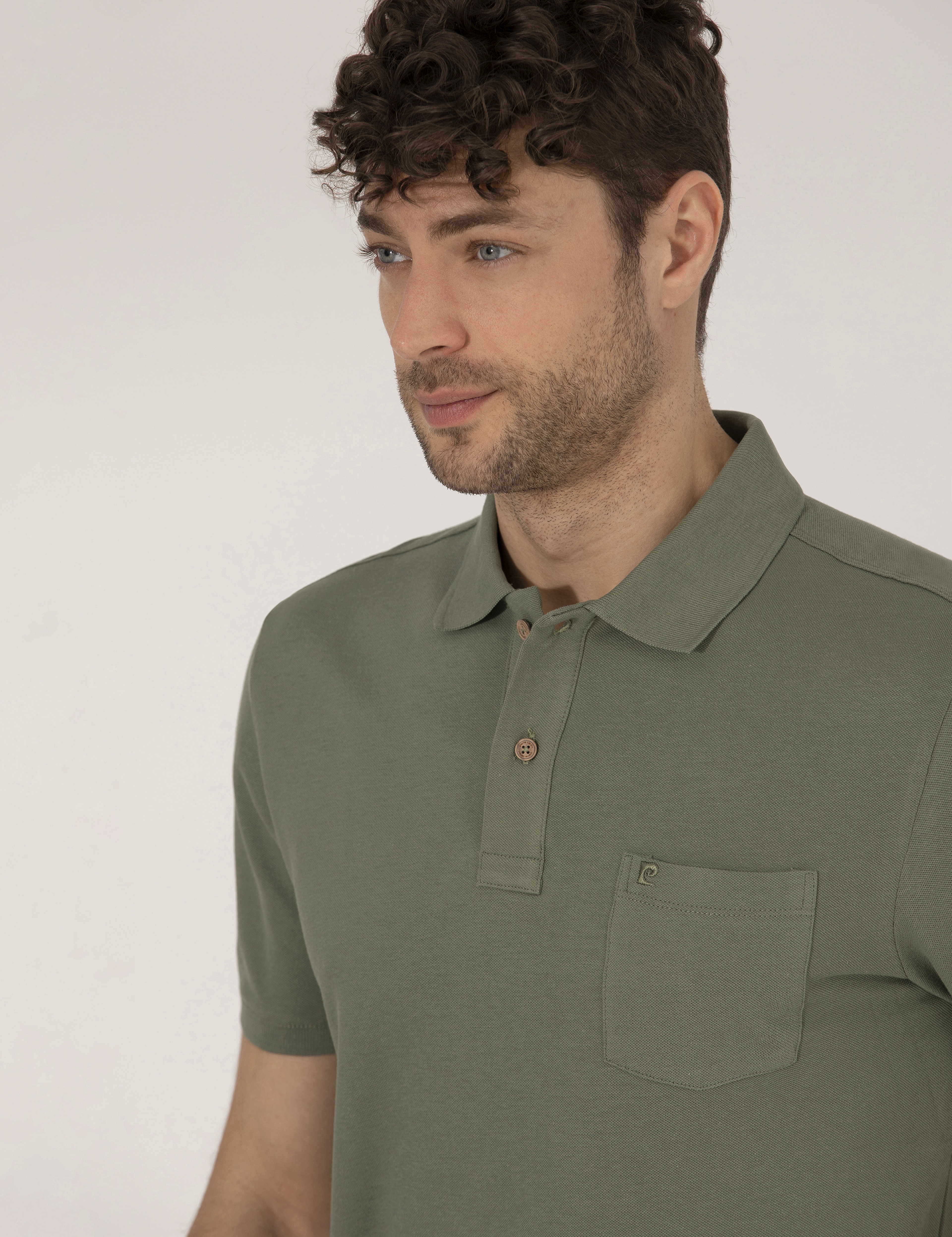 Haki Regular Fit Polo Yaka Basic Tişört - Image 3