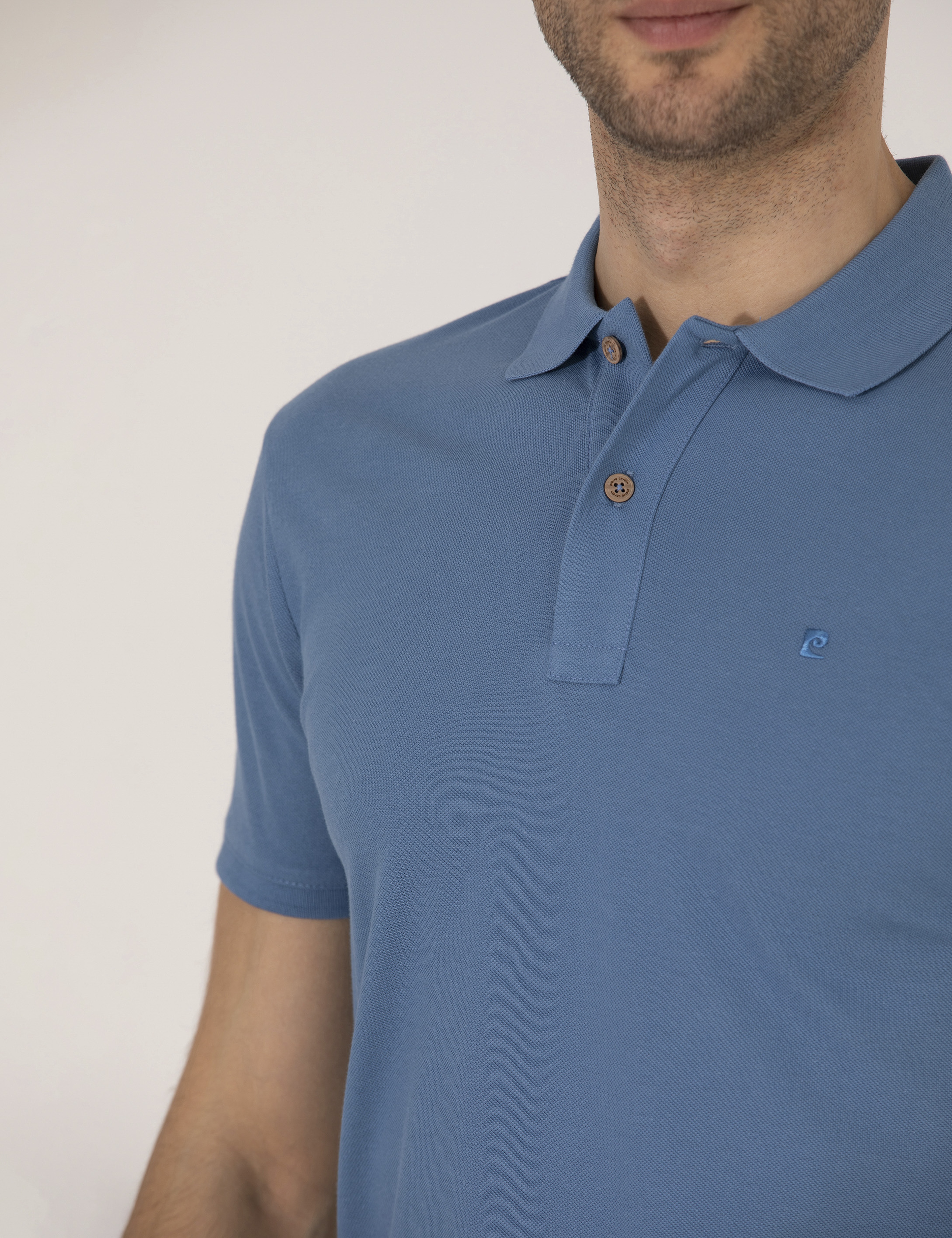 Koyu Mavi Regular Fit Polo Yaka Basic Tişört - Image 7