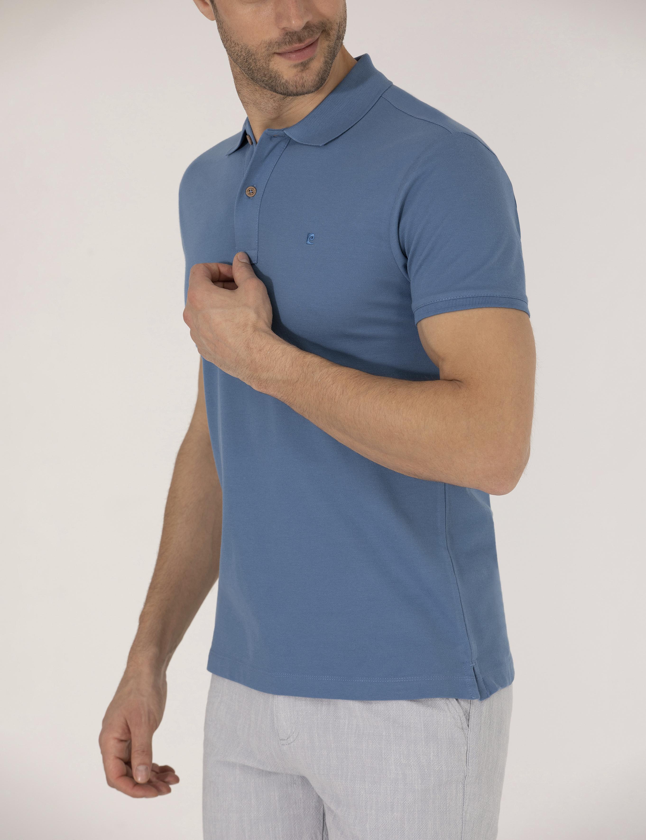 Koyu Mavi Regular Fit Polo Yaka Basic Tişört
