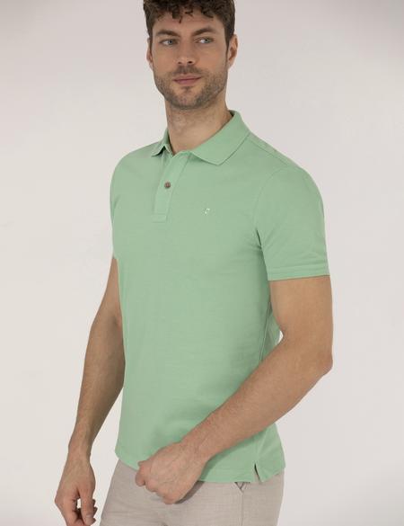 Açık Yeşil Slim Fit Polo Yaka Basic Tişört - 50262660193