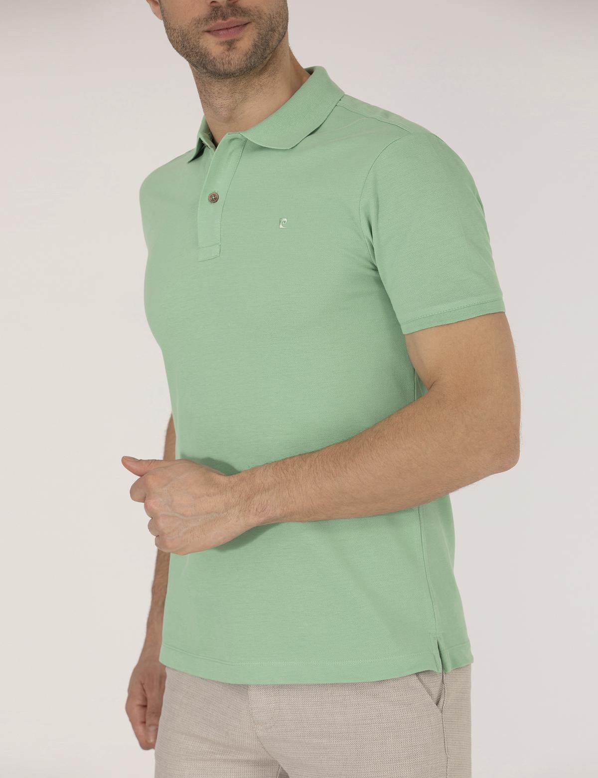 Açık Yeşil Slim Fit Polo Yaka Basic Tişört - 50262660193