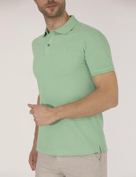 Açık Yeşil Slim Fit Polo Yaka Basic Tişört - 50262660193