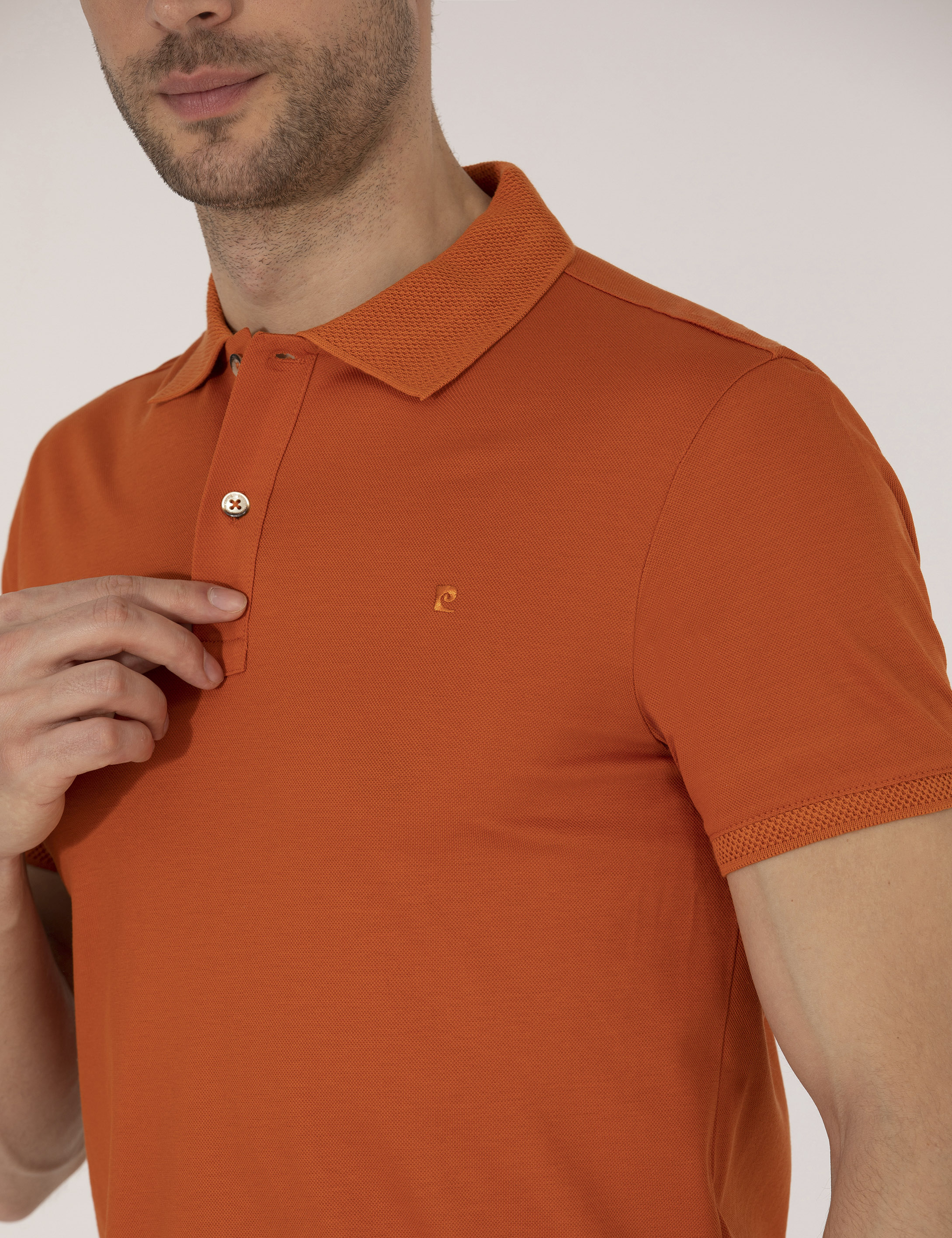 Pierre Cardin Kahverengi Regular Fit %100 Pamuk Düğmeli Polo Yaka Merserize Basic Tişört görsel 7