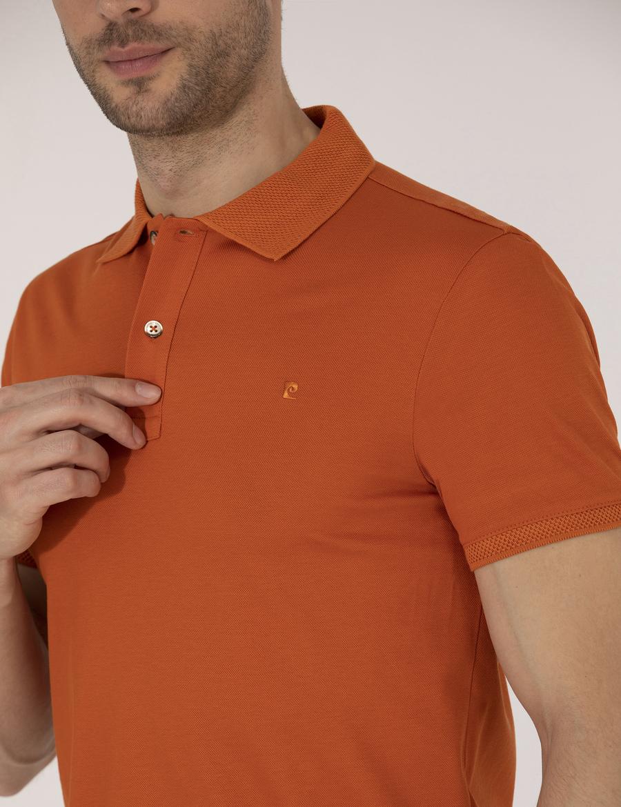 Kahverengi Regular Fit Polo Yaka Merserize Tişört