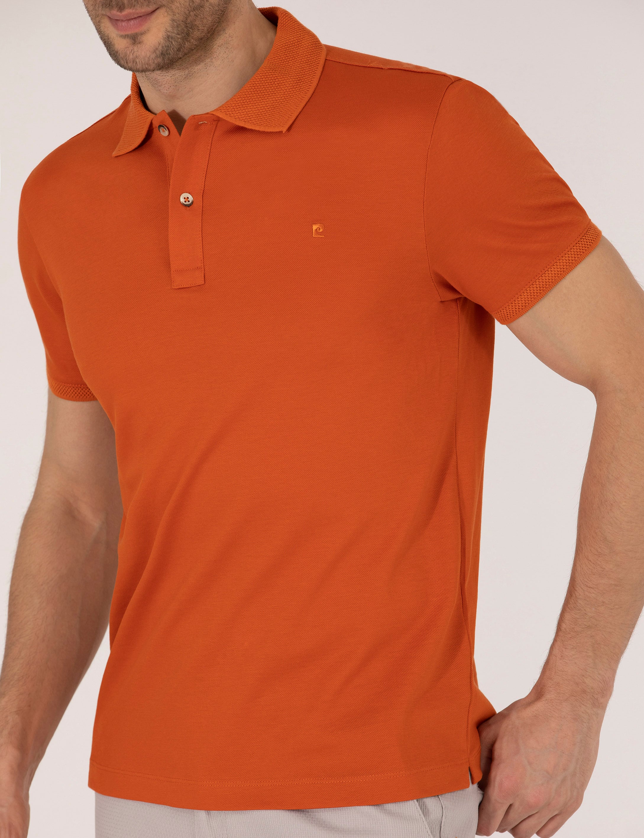 Pierre Cardin Kahverengi Regular Fit %100 Pamuk Düğmeli Polo Yaka Merserize Basic Tişört görsel 6
