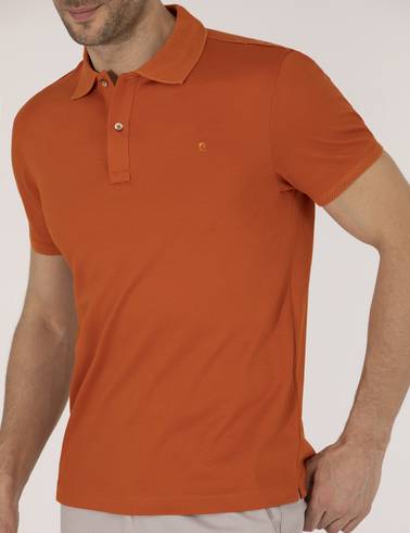Kahverengi Regular Fit Polo Yaka Merserize Tişört
