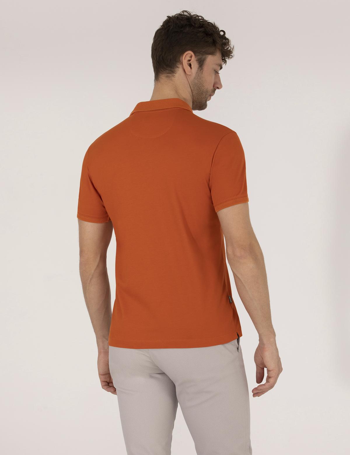Kahverengi Regular Fit Polo Yaka Merserize Tişört - 50262665213