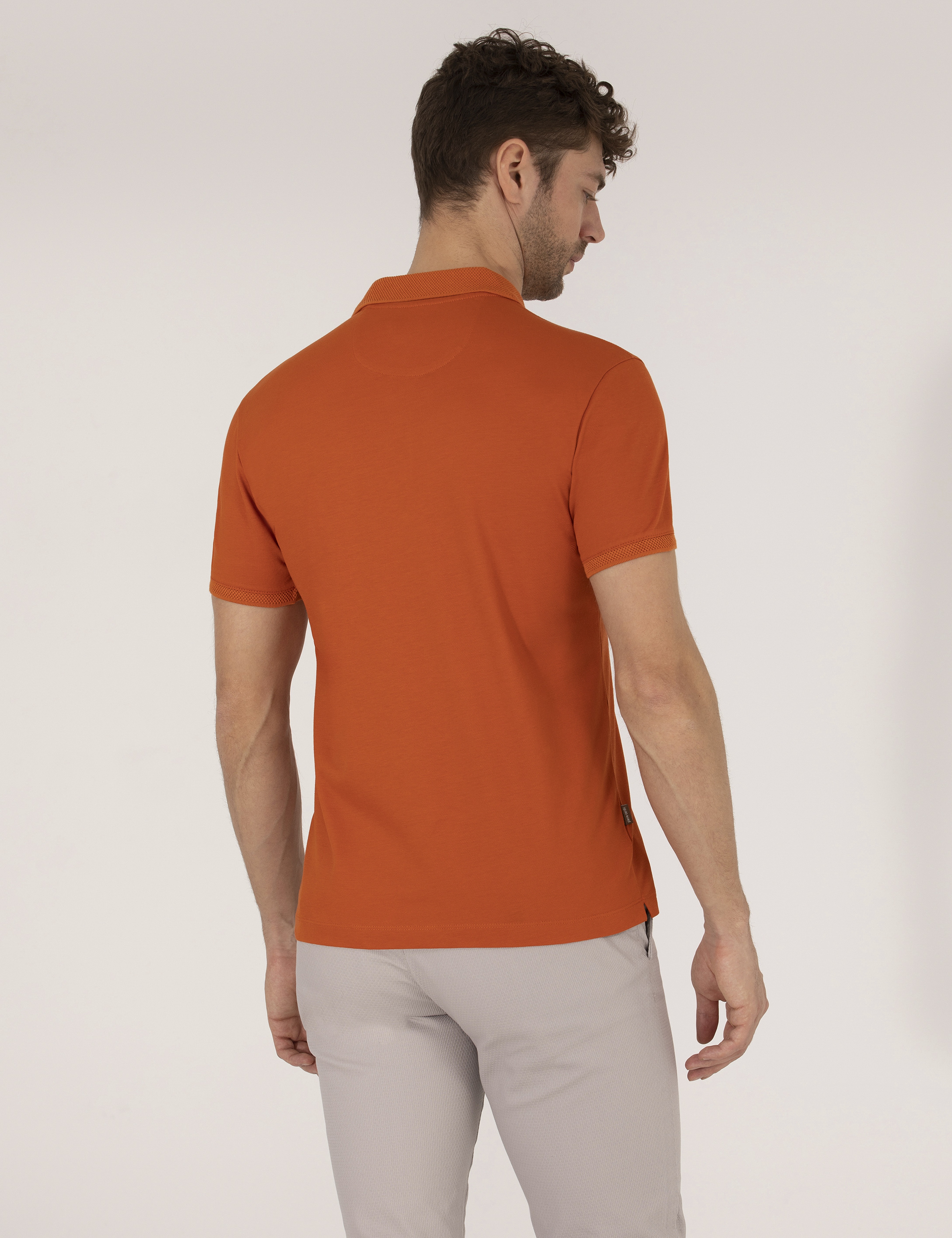 Kahverengi Regular Fit Polo Yaka Merserize Tişört - Image 5