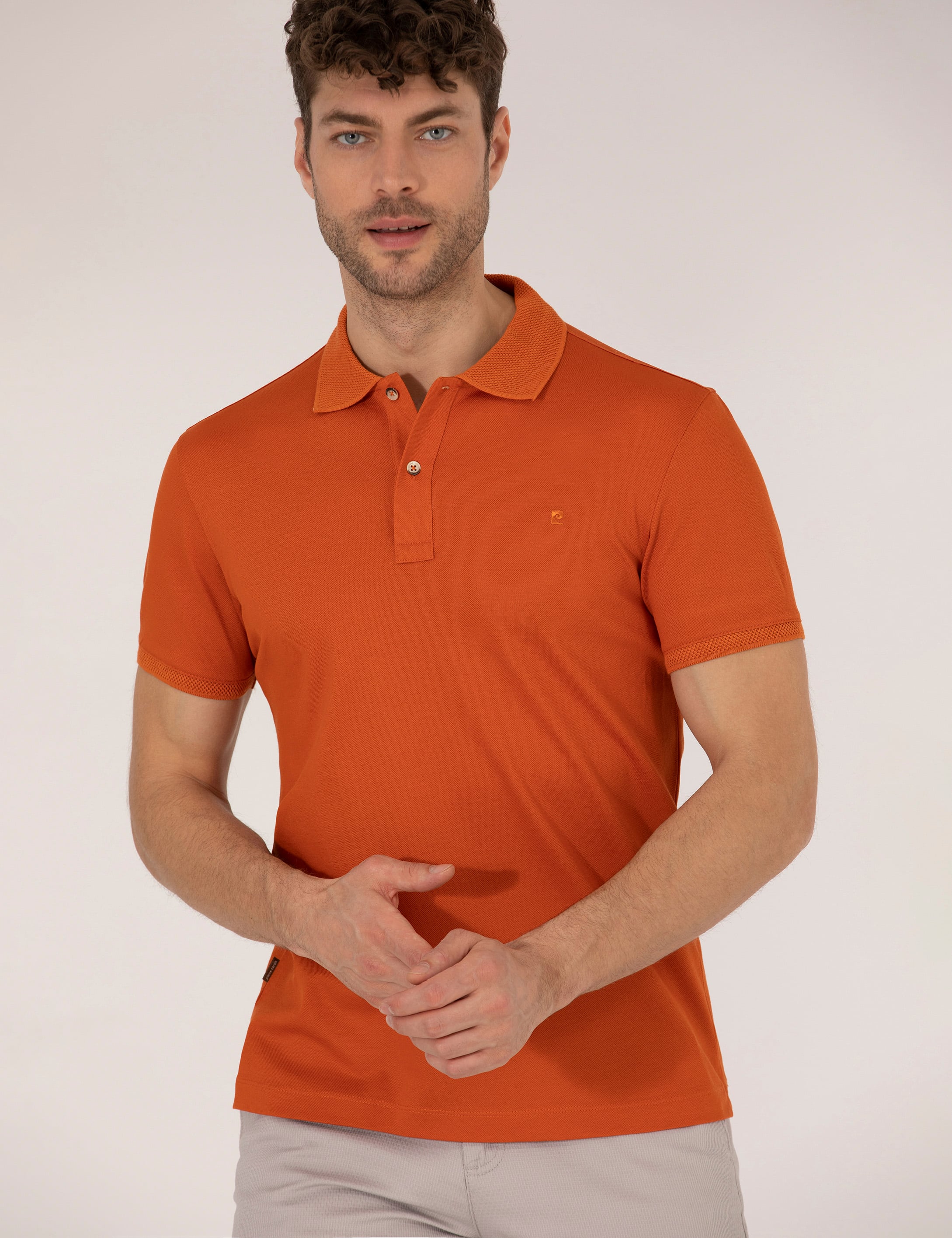 Pierre Cardin Kahverengi Regular Fit %100 Pamuk Düğmeli Polo Yaka Merserize Basic Tişört görsel 3