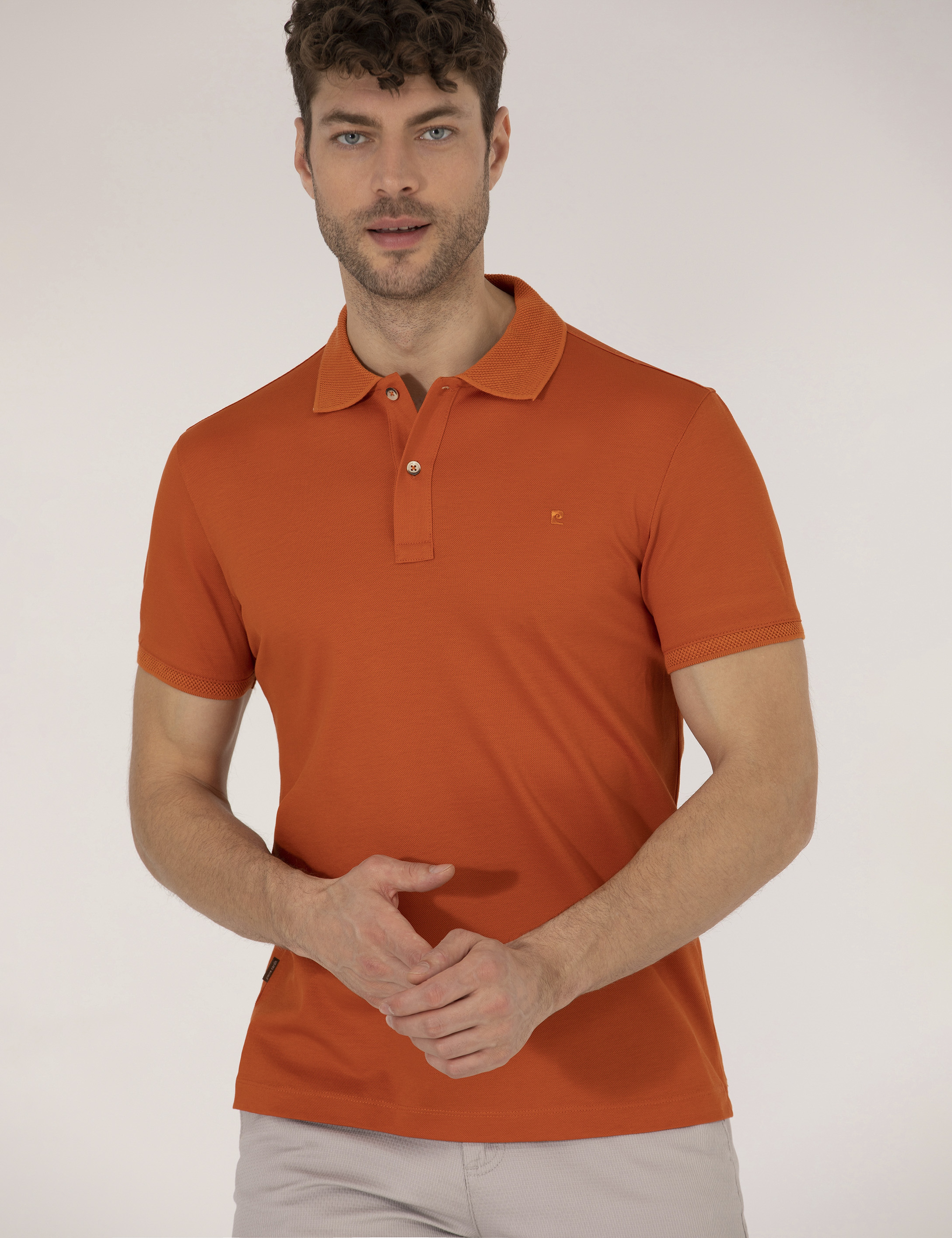 Kahverengi Regular Fit Polo Yaka Merserize Tişört - Image 3