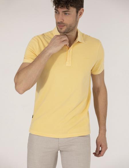 Açık Sarı Slim Fit Polo Yaka Tişört - 50264742074