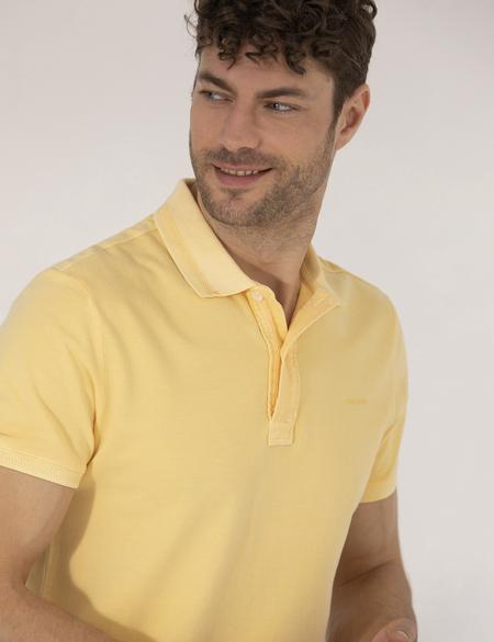Açık Sarı Slim Fit Polo Yaka Tişört - 50264742074