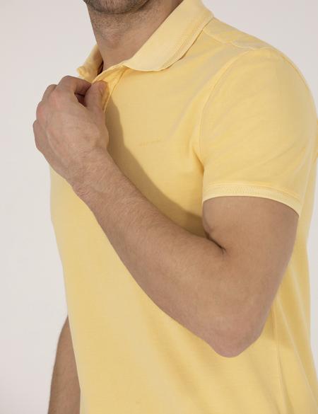 Açık Sarı Slim Fit Polo Yaka Tişört - 50264742074