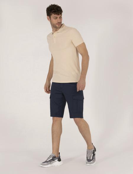 Lacivert Comfort Fit Kargo Cepli Şort - 50264881032