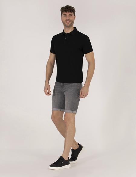 Gri Slim Fit Jean Şort - 50267804002