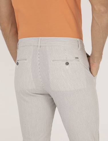 Gri Slim Fit Kanvas Pantolon