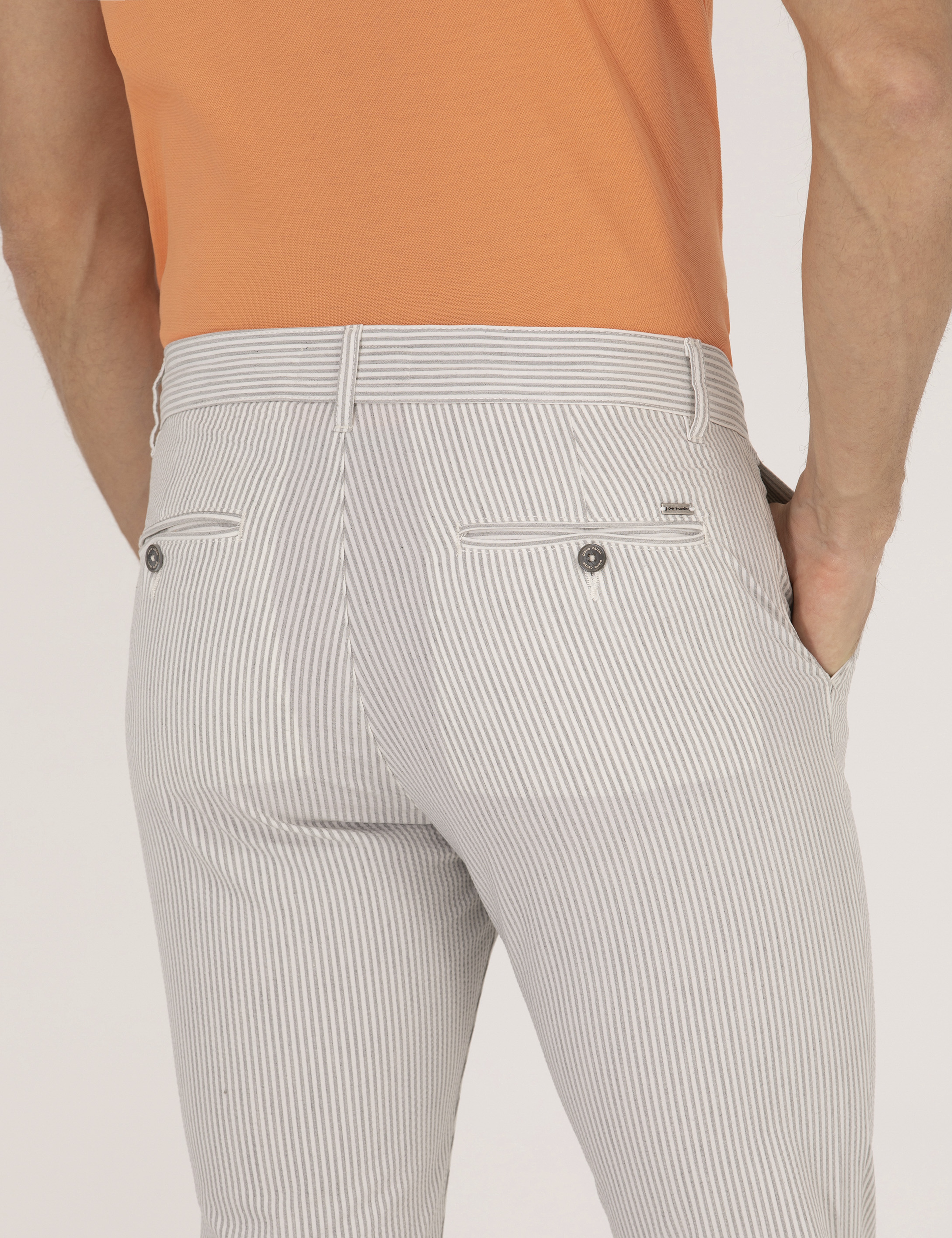 Gri Slim Fit Kanvas Pantolon