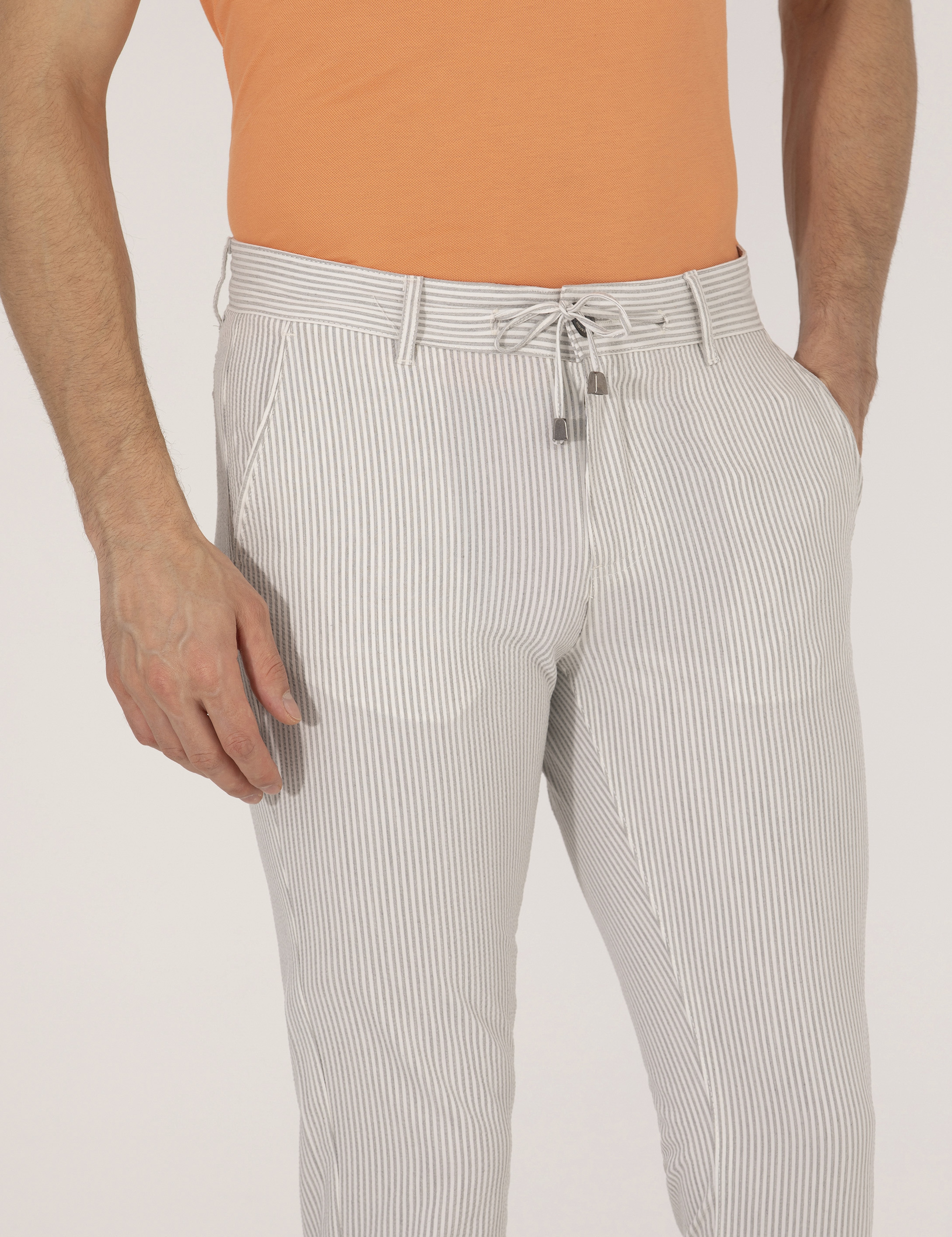 Gri Slim Fit Kanvas Pantolon - Image 6