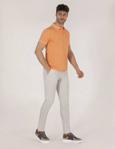 Gri Slim Fit Kanvas Pantolon