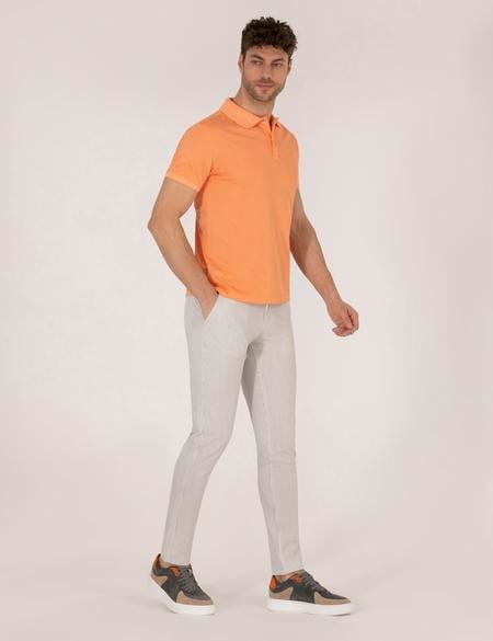 Gri Slim Fit Kanvas Pantolon - 50268050049