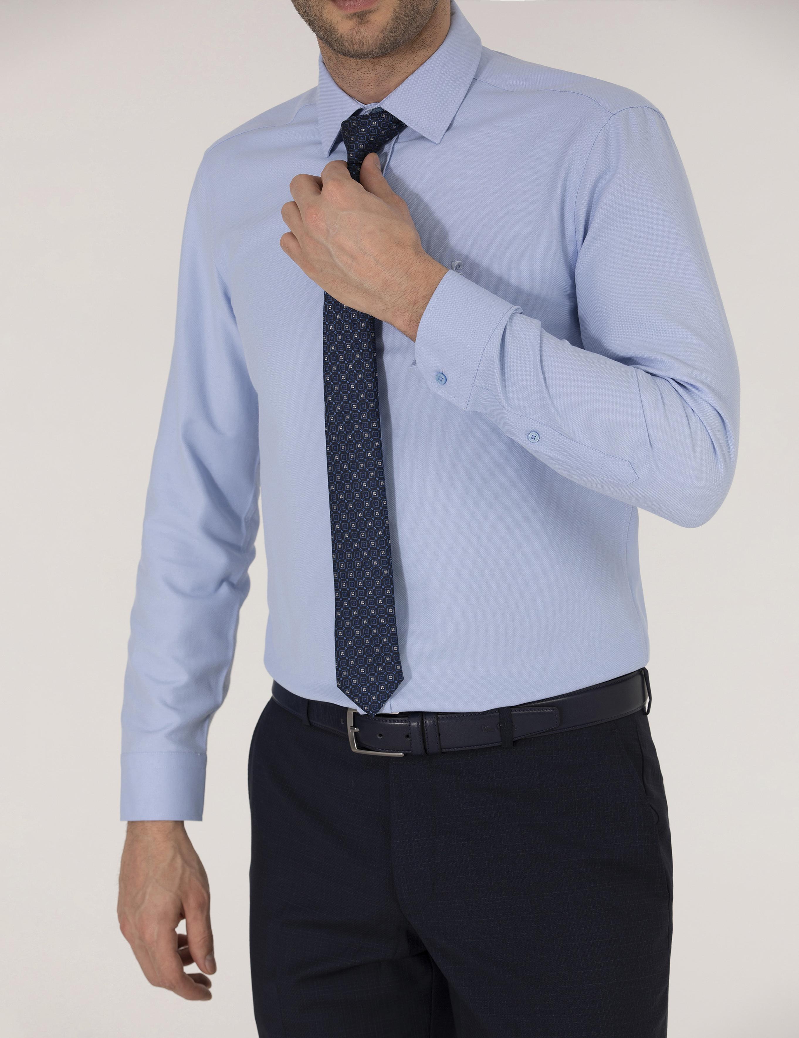 Koyu Mavi Slim Fit Oxford Gömlek