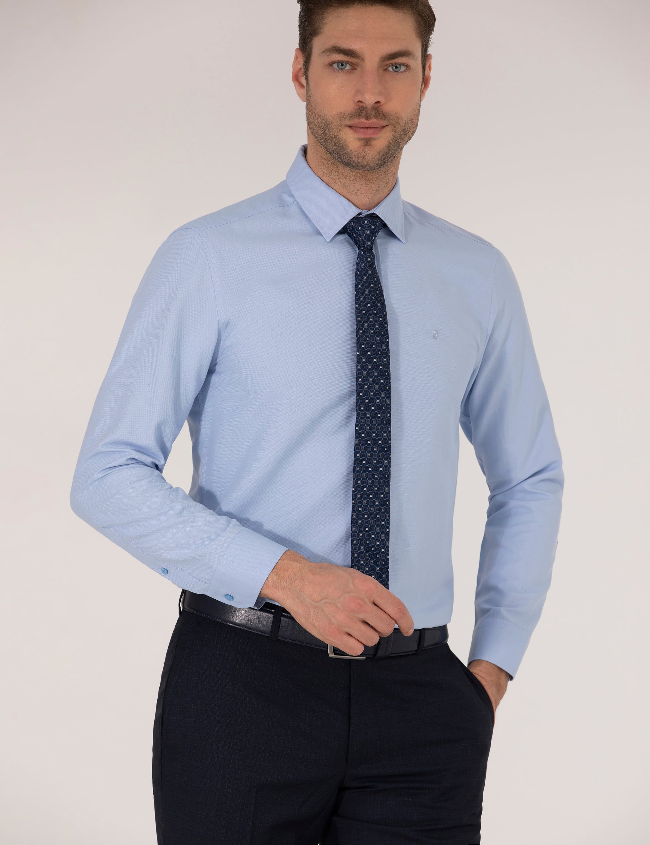 Pierre Cardin Koyu Mavi Slim Fit Oxford Gömlek görsel 2