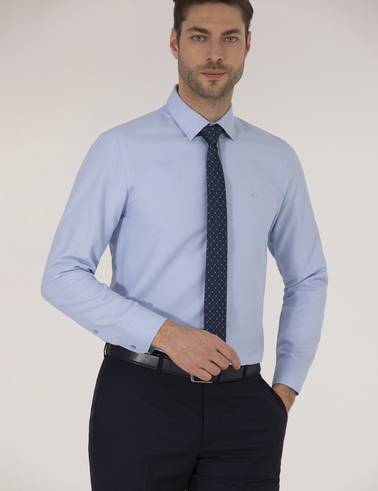 Koyu Mavi Slim Fit Oxford Gömlek