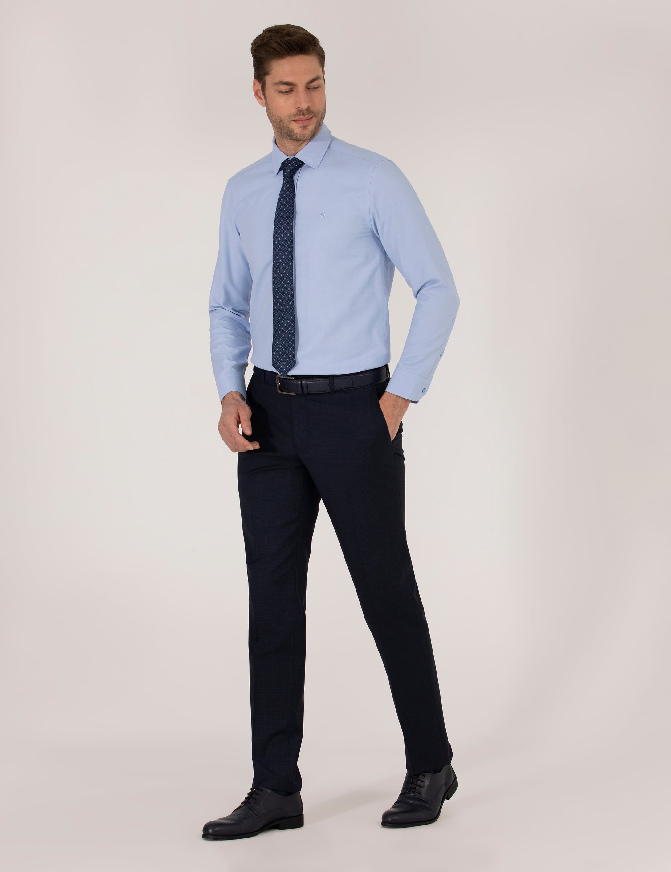 Pierre Cardin Koyu Mavi Slim Fit Oxford Gömlek görsel 3