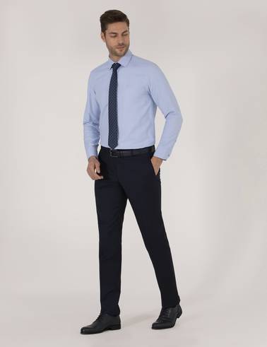 Koyu Mavi Slim Fit Oxford Gömlek