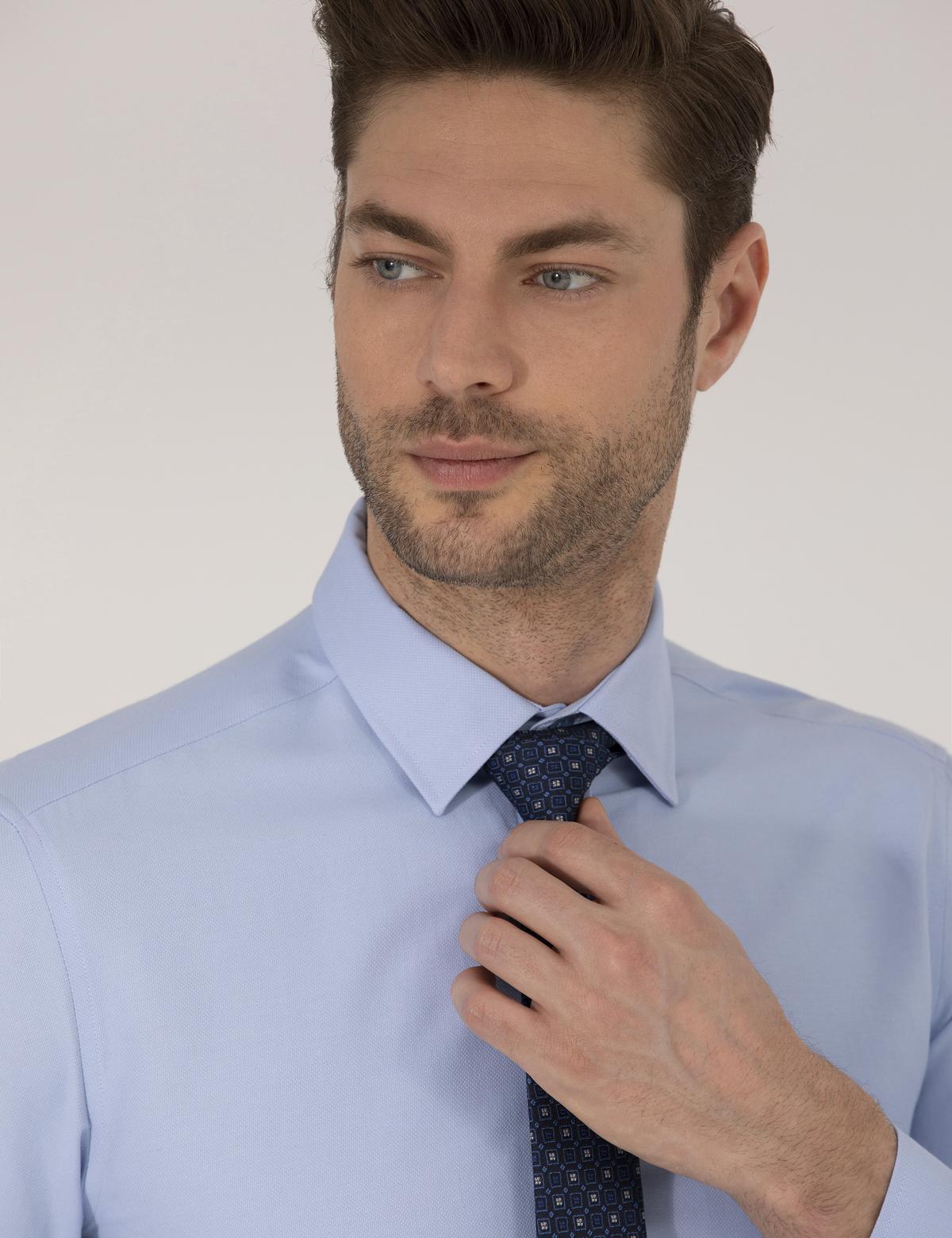 Koyu Mavi Slim Fit Oxford Gömlek - 50268227033