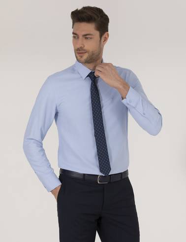 Koyu Mavi Slim Fit Oxford Gömlek
