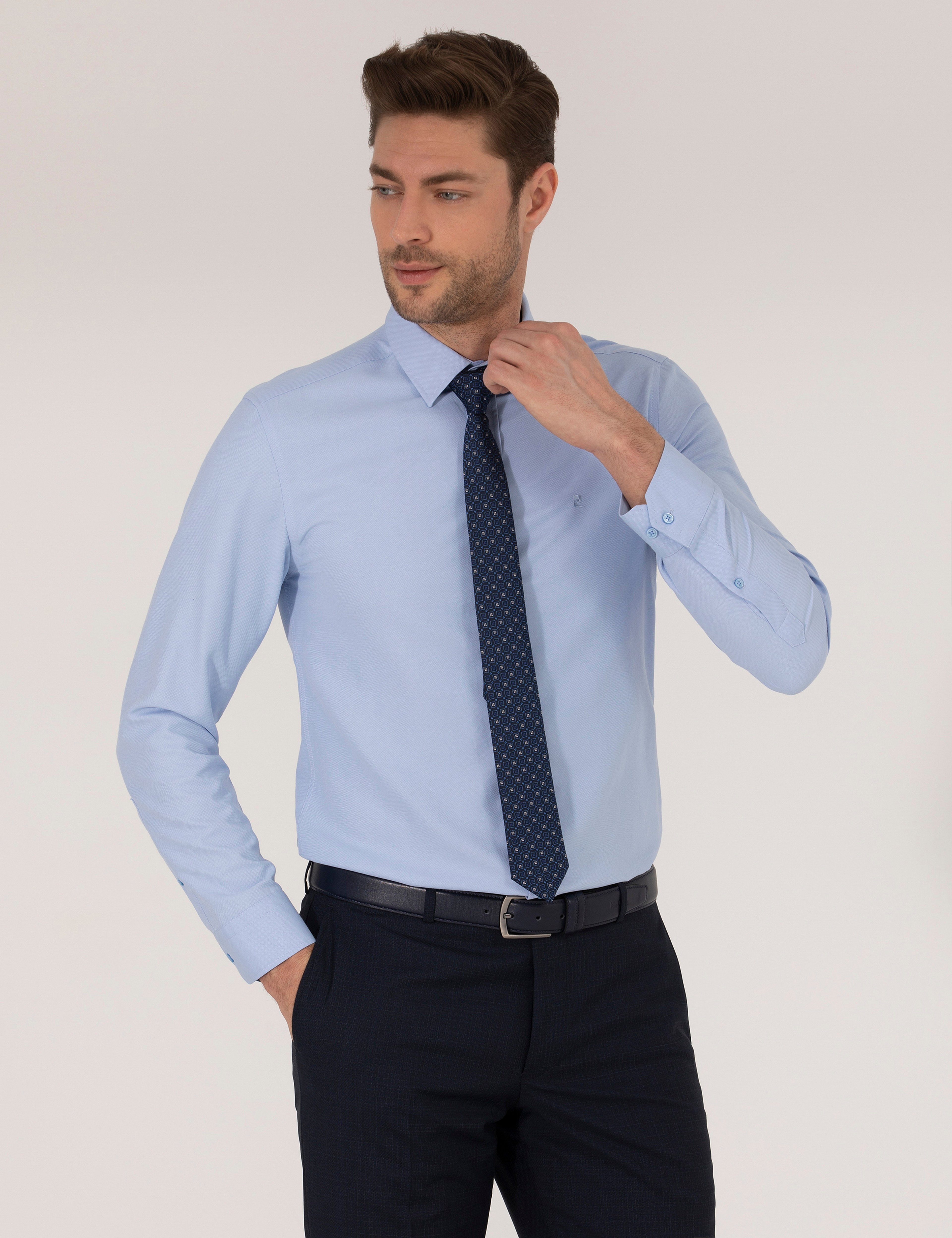Koyu Mavi Slim Fit Oxford Gömlek