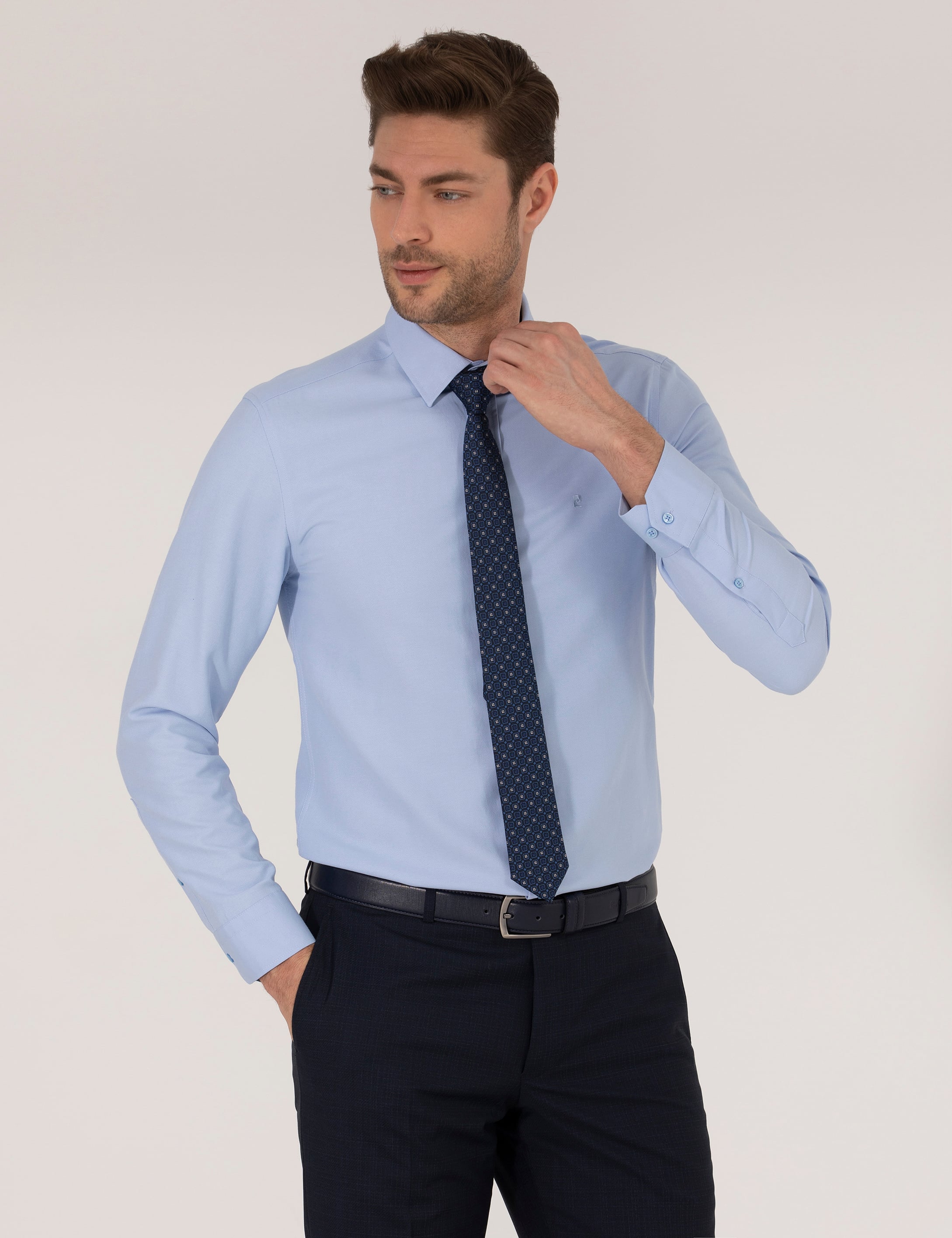 Koyu Mavi Slim Fit Oxford Gömlek