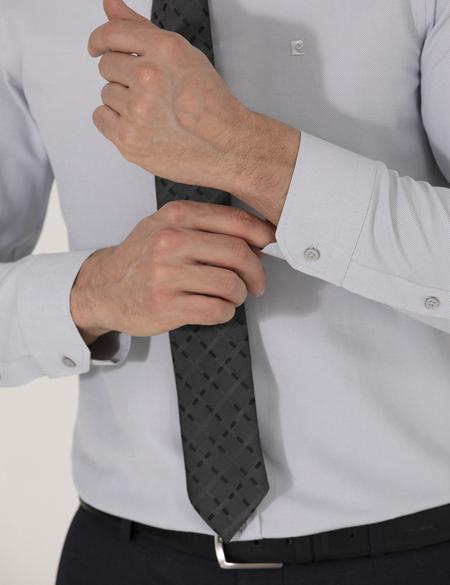 Gri Slim Fit Oxford Gömlek - 50268227043