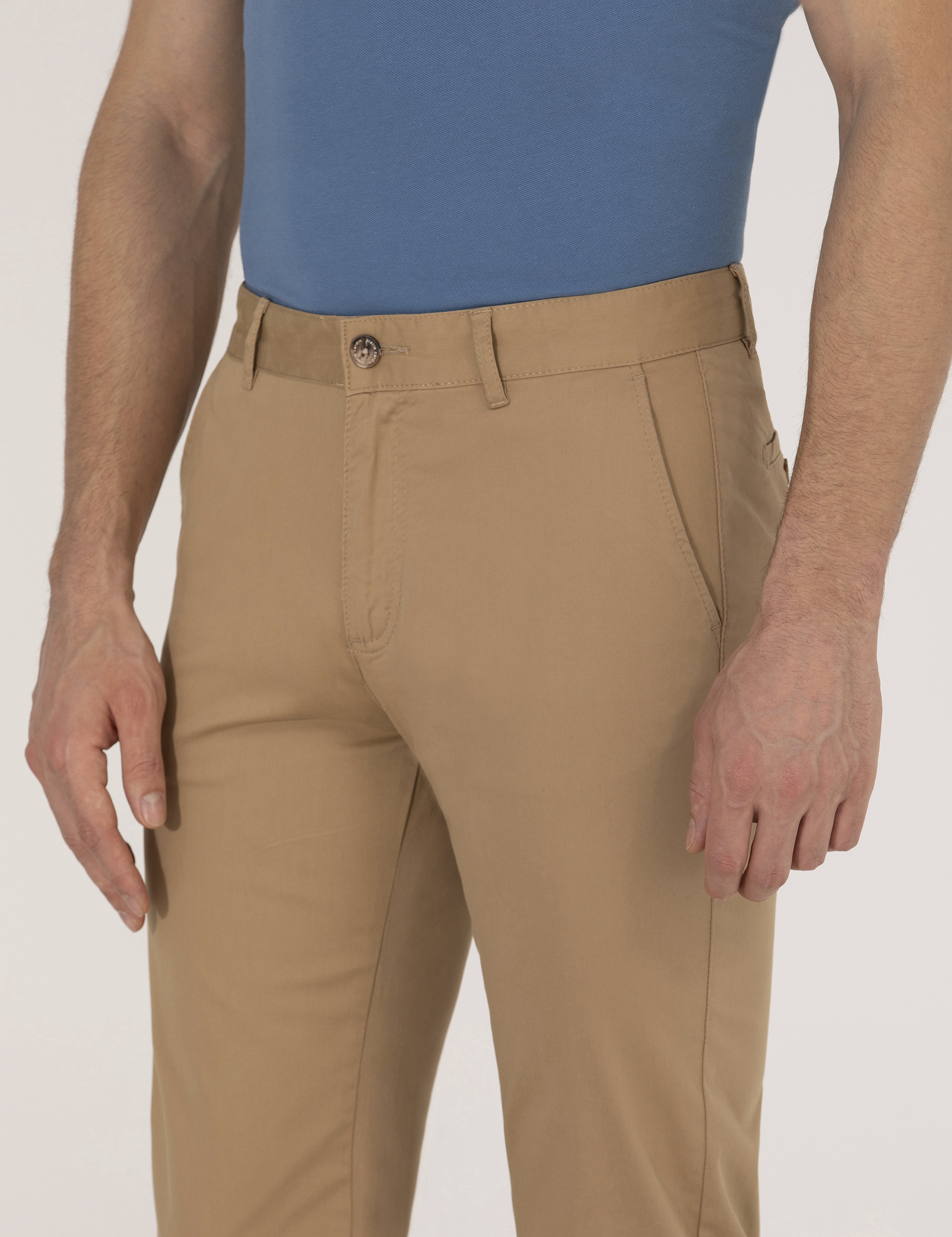 Camel Regular Fit Basic Kanvas Pantolon