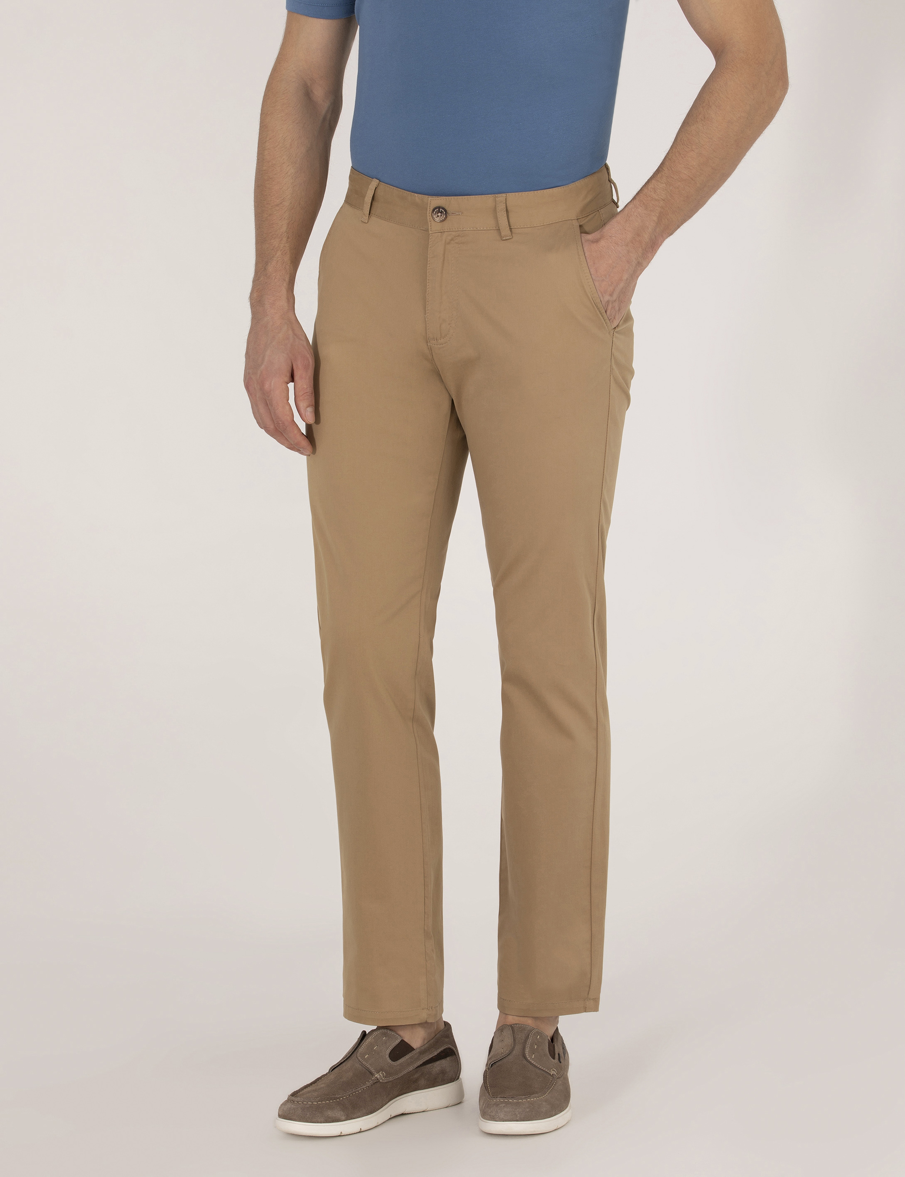 Camel Regular Fit Basic Kanvas Pantolon - Image 2