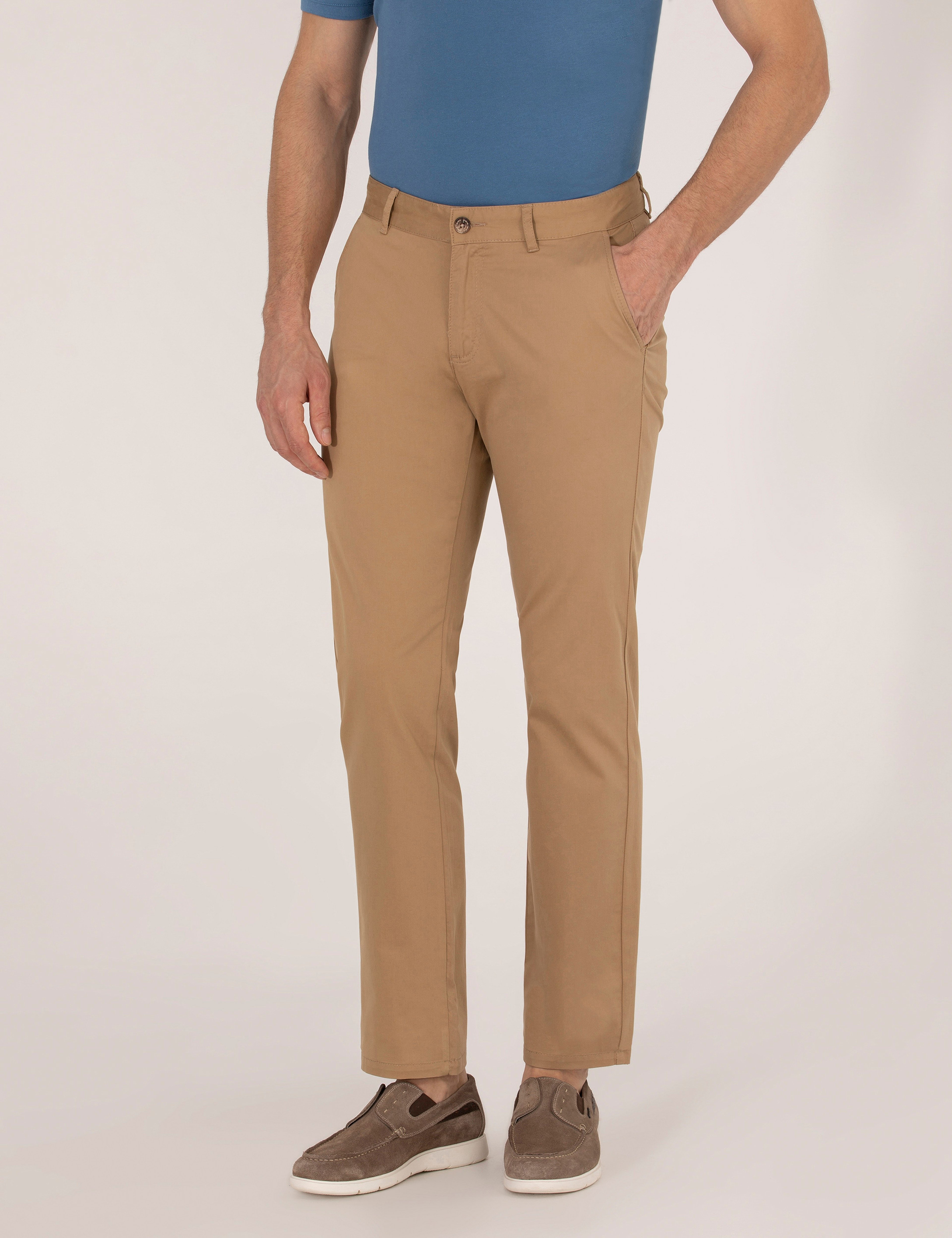 Camel Regular Fit Basic Kanvas Pantolon