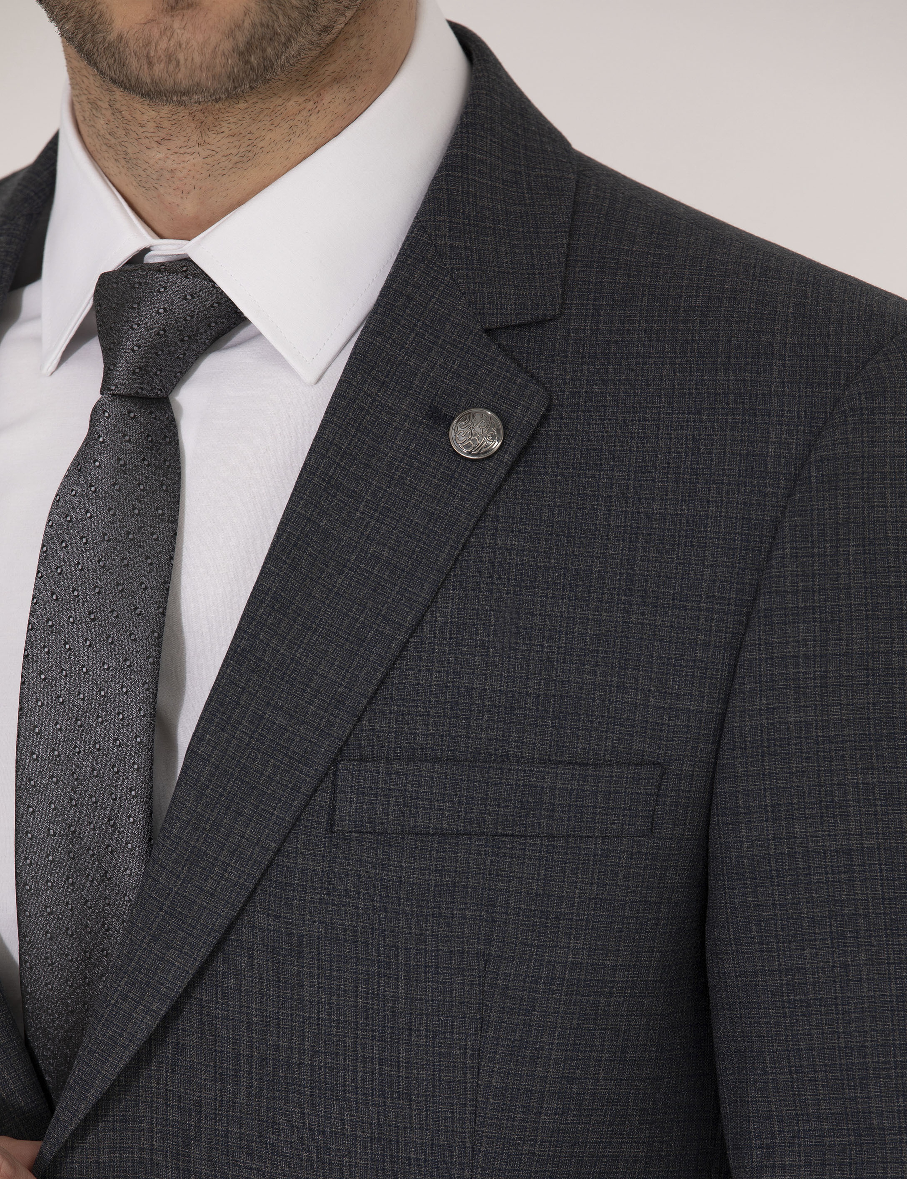Lacivert Slim Fit Takım Elbise - Image 7