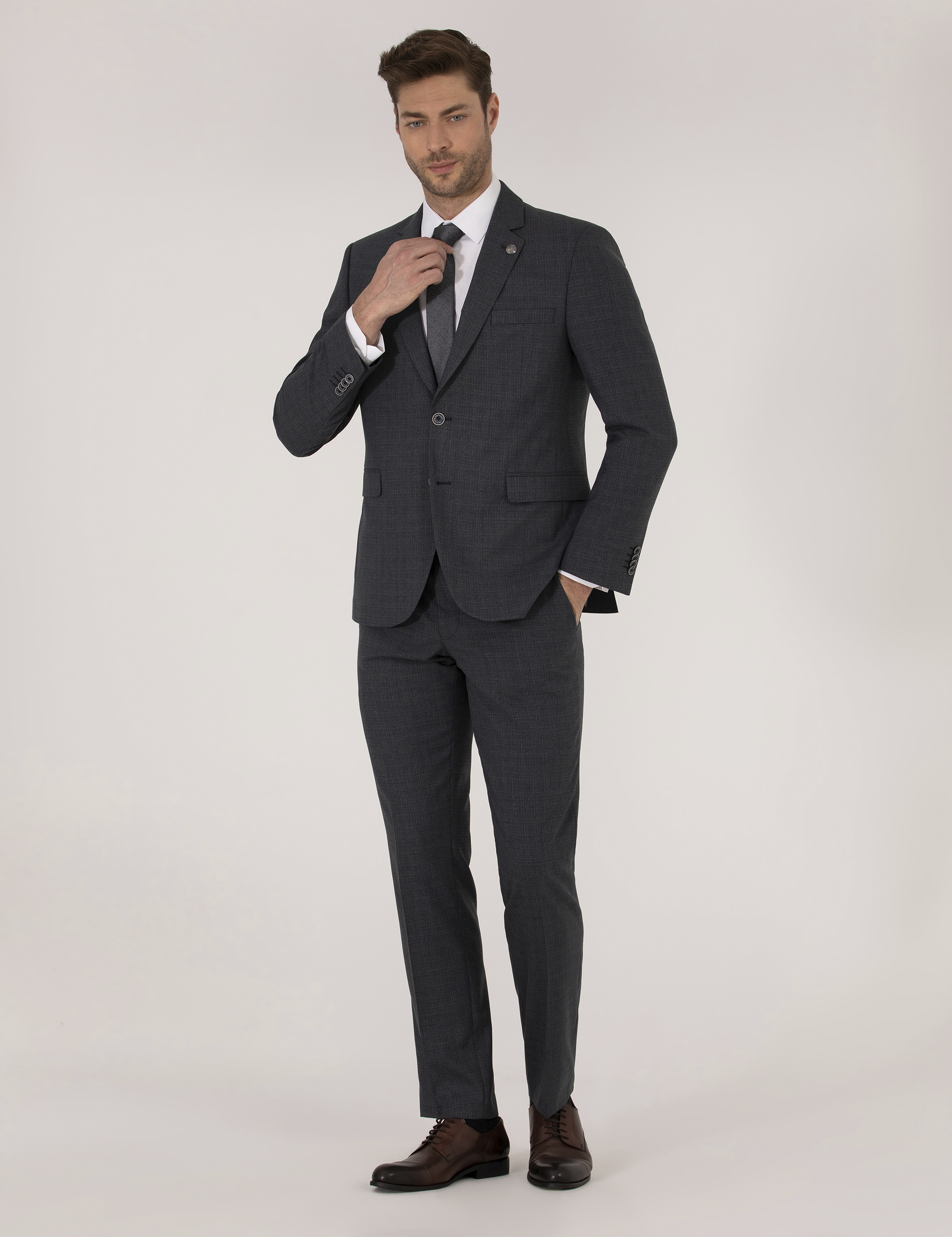Lacivert Slim Fit Takım Elbise - Image 4