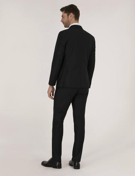 Siyah Ex. Slim Fit Kruvaze Takım Elbise - 50269248011