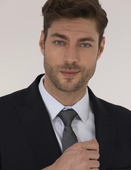 Lacivert Ex. Slim Fit Kruvaze Takım Elbise - 50269248047