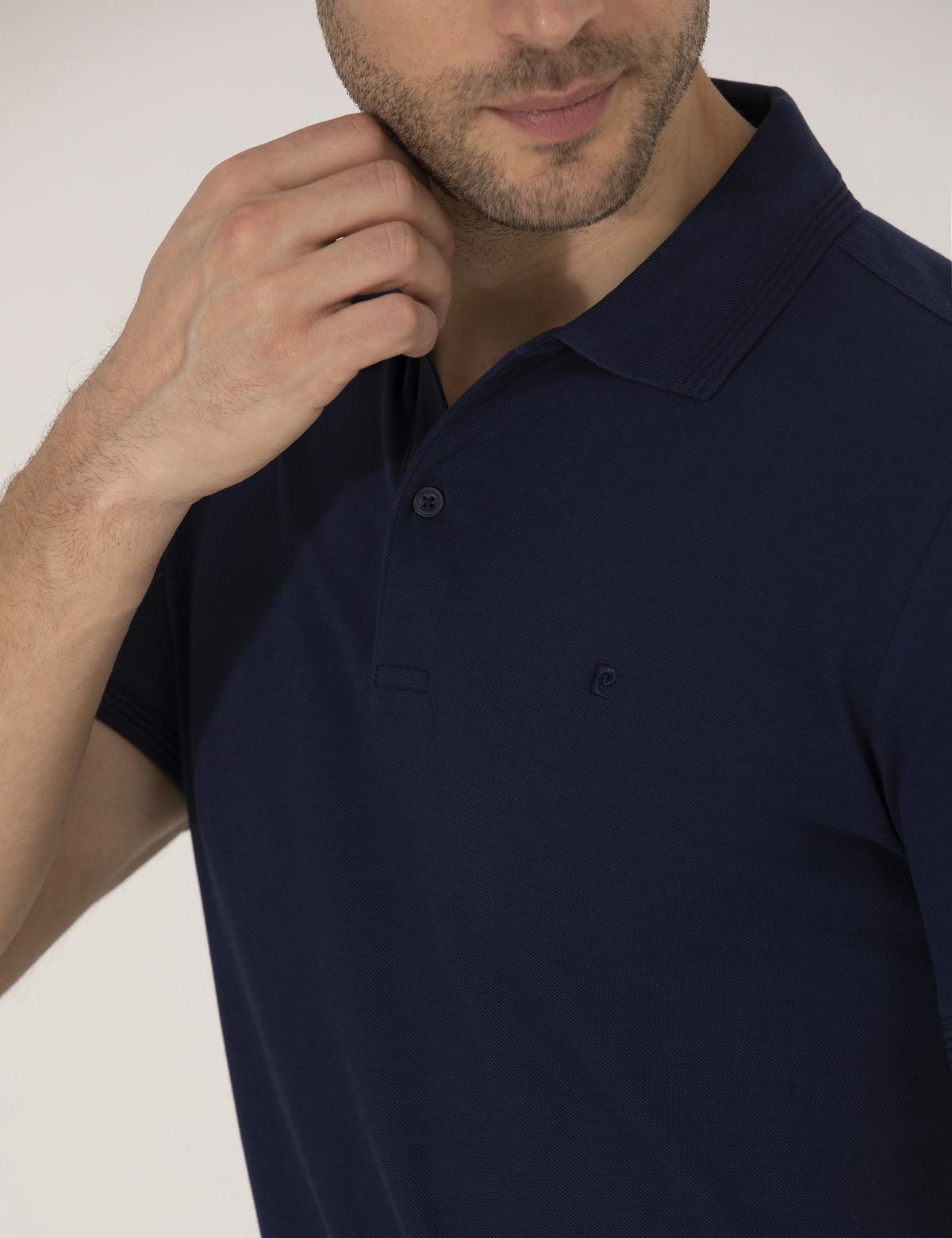 Lacivert Slim Fit Polo Yaka Basic Tişört - 50269606044