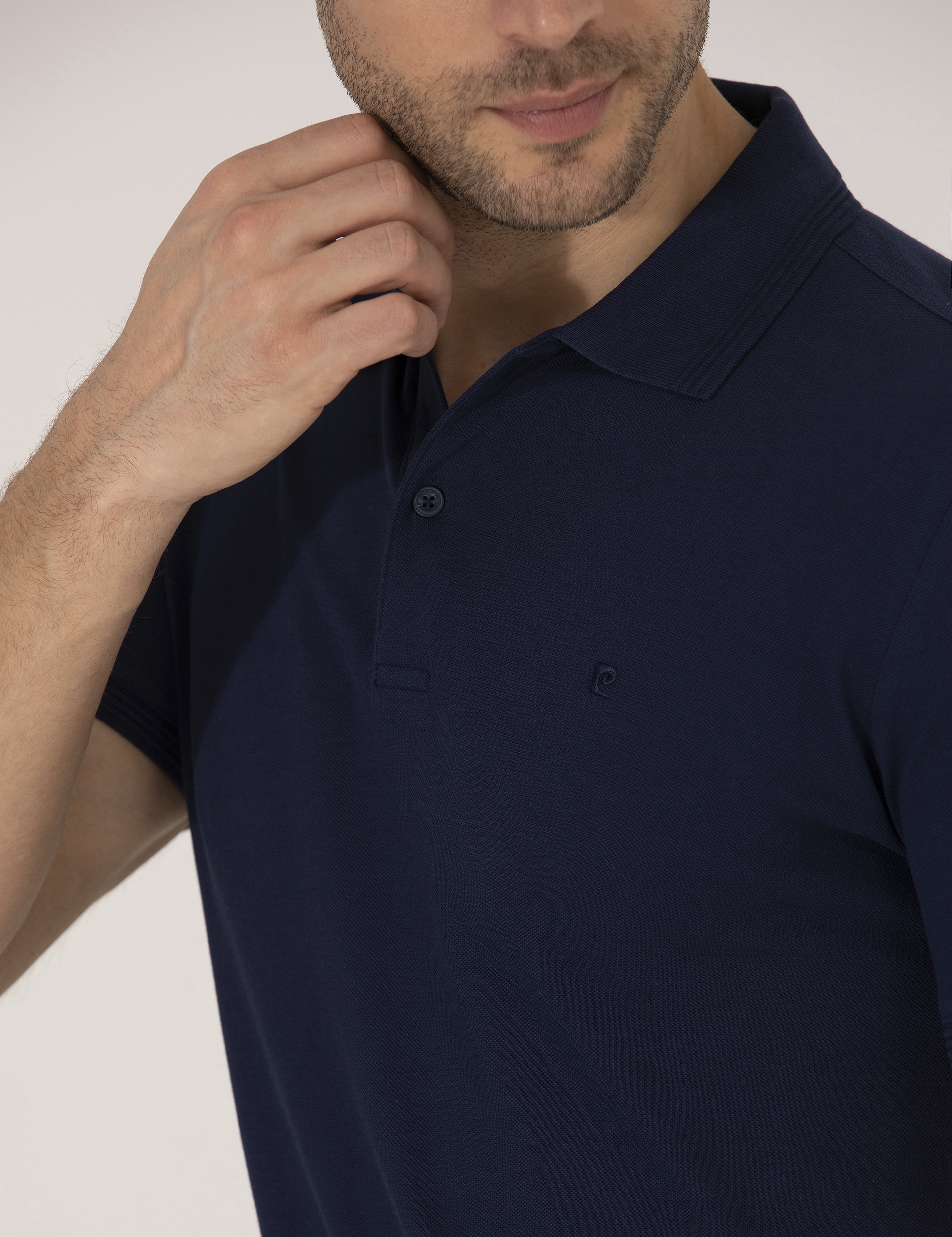 Lacivert Slim Fit Polo Yaka Basic Tişört - Image 7