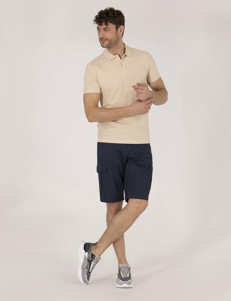 Bej Slim Fit Polo Yaka Basic Tişört - 50269606198