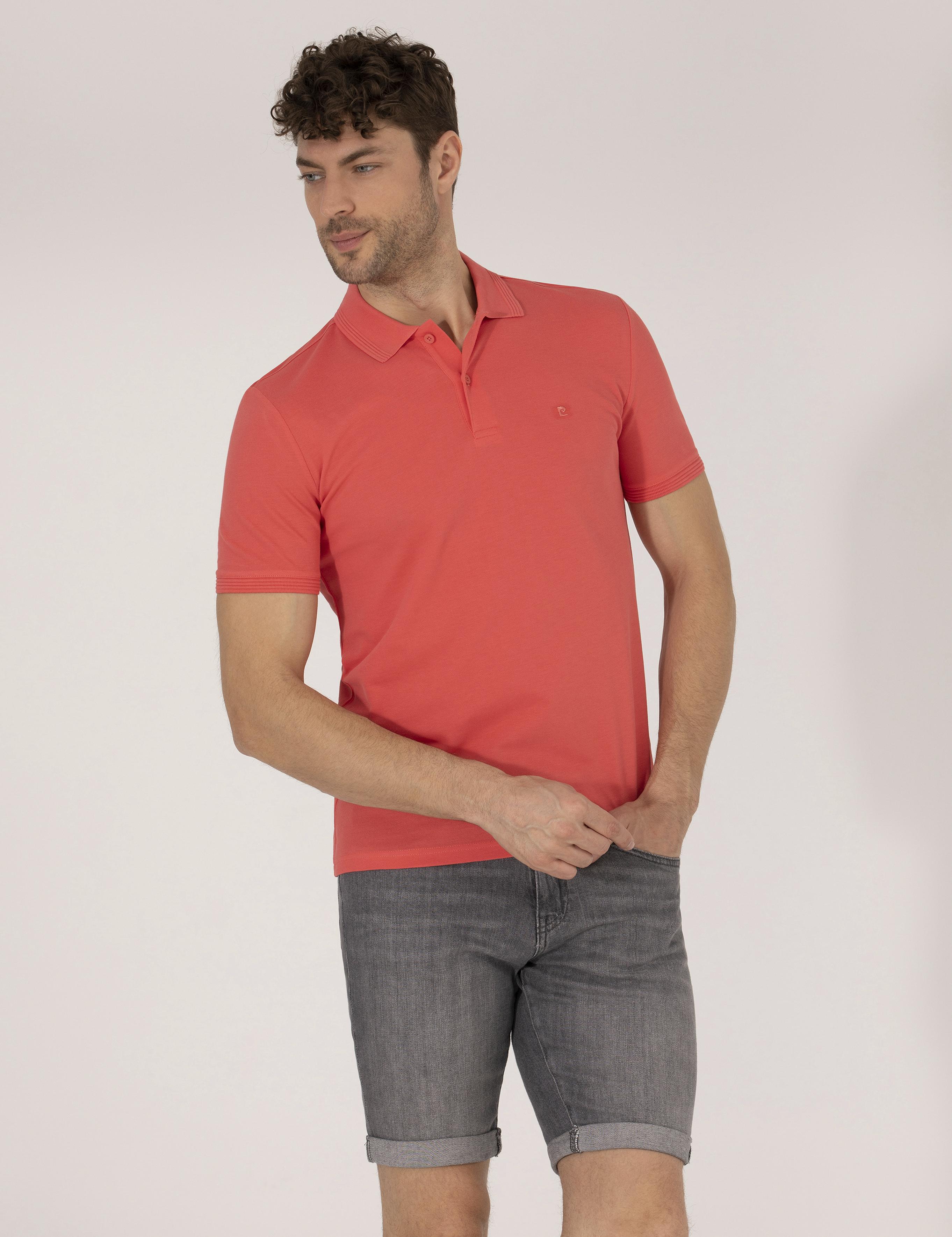 Pembe Slim Fit Polo Yaka Basic Tişört